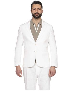 Paolo Pecora Jassen ,Wit ,Leer Giacca 1102