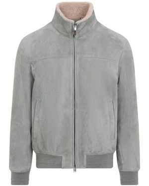 Canali Leather Jackets - Gris