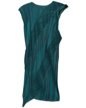 Issey Miyake Blau grün cosmic rays kleid