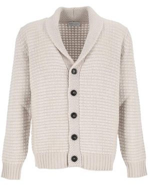 SETTEFILI CASHMERE Cardigan Scialle Punto Tr-Knit - Wit