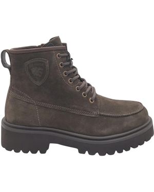 Blauer Lace-Up Boots - Gris