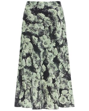 Tory Burch Blumenmuster satin flare midi rock - Grün