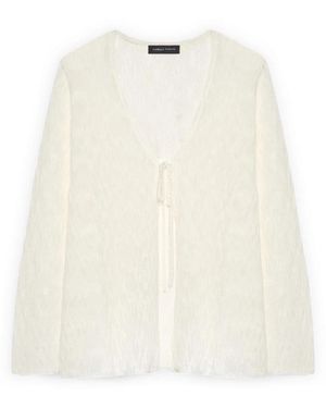 FIORELLA RUBINO Leichte Strickjacke Mit Bindeband - Natur