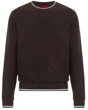 Carolina Herrera Hoodies & Sweatvesten ,Bruin ,Katoen Initials Insignia Geborduurd Katoenen Trui - Zwart