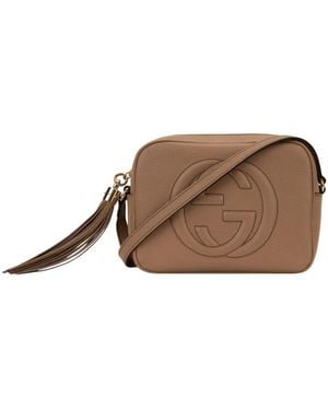 Gucci Tassen ,Bruin ,Leer Soho Disco Kleine Schoudertas