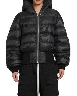 Rick Owens Jassen ,Zwart ,Katoen Tower Hooded Jacket