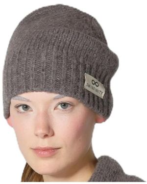 SMINFINITY Accessoires ,Bruin ,Gebreide Ribmuts - Grijs