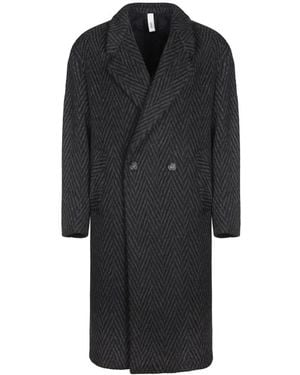 Hevò Double-Breasted Coats - Noir