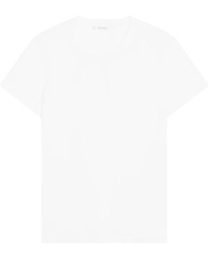 Max Mara T-Shirt Met Logo-Borduring - Wit