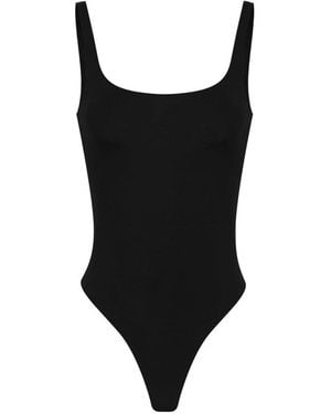 Elisabetta Franchi Lichtgewicht Crêpe Jersey Bodysuit - Zwart