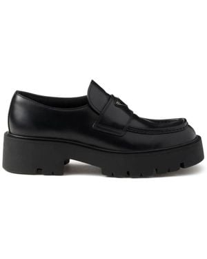 Prada Zwarte Loafer Schoenen Voor Mannen