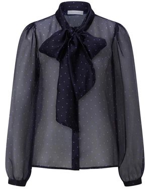Rich & Royal Overhemden ,Blauw ,Chiffon Chiffon Blouse Met Strik