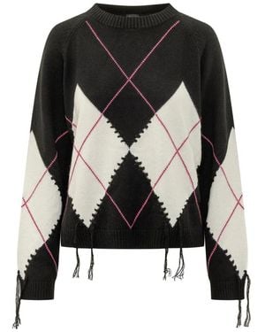 Pinko Truien & Vesten ,Veelkleurig ,Berna Pull Argyle - Zwart