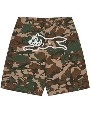 ICECREAM Korte Broeken ,Groen ,Katoen Lopende Hond Bos Camo Cargo Shorts