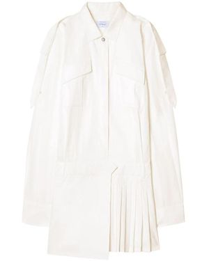 Off-White c/o Virgil Abloh Weiße Kleid Mit Kragen Und Taschen