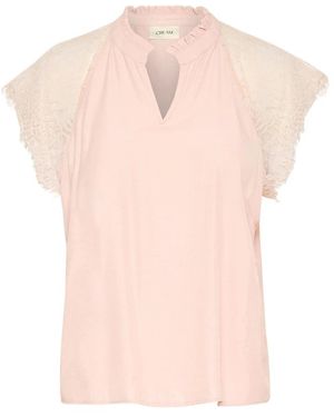Cream Blouses - Pink
