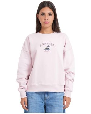 Guess Hoodies & Sweatvesten ,Roze ,Katoen Katoenen Sweatshirt - Wit