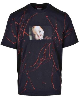 MSGM Baumwoll-t-shirt mit einzigartigem stil - Blau