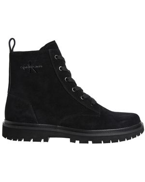 Calvin Klein Lace-Up Boots - Black