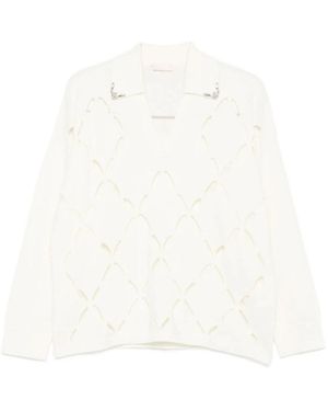 Liu Jo V-Neck Knitwear - Blanc