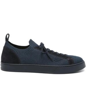 Doucal's Blauwe Casual Trainers Met Rubberen Zool