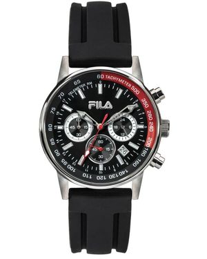 Fila Herrenuhr Chronograph Silikon Armband Ctive 38-113 - Schwarz