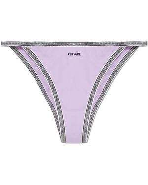 Versace Badmode ,Paars ,Leer Bikini Broderie Logo