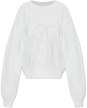 AllSaints Hoodies & Sweatvesten ,Wit ,Katoen Reflex Lila Sweatshirt