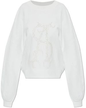 AllSaints Hoodies & Sweatvesten ,Wit ,Katoen Reflex Lila Sweatshirt