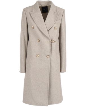 Fay Cappotto Doppio Petto + Gancio - Naturel
