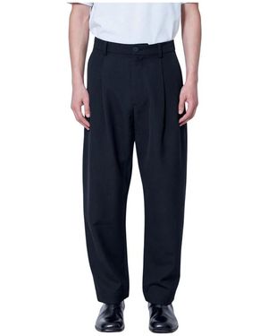 Studio Nicholson Broeken ,Zwart ,Katoen Tuck Katoen Tapered Leg Broek