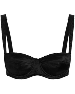 Dolce & Gabbana Seiden-Satin Balconette-Bh - Schwarz