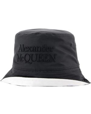 McQueen Luxus Logo Bucket Hat - Schwarz