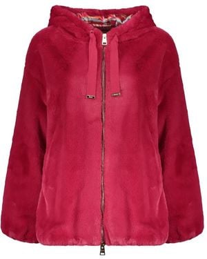 Herno Faux Bontjas Met Capuchon - Rood