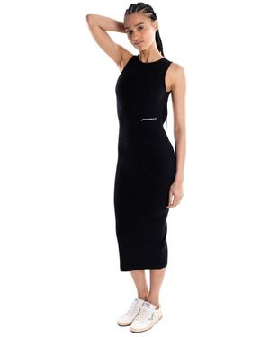 hinnominate Geripptes Tank-Midikleid - Schwarz