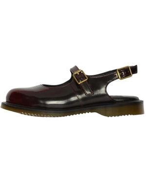 Dr. Martens Schoenen ,Rood ,Leer Madaline Mary Jane - Zwart