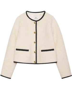 Anine Bing Elegante logan blazer avorio bottoni oro - Neutro