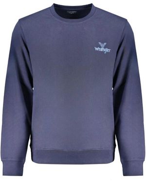 Wrangler Hoodies & Sweatvesten ,Blauw ,Katoen Blauwe Katoenen Crewneck Sweatshirt