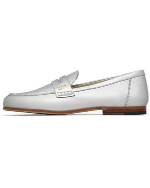 Loriblu Schoenen ,Grijs ,Leer Nappa Loafers - Wit