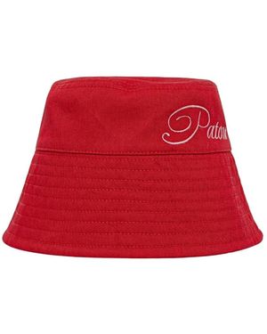 Patou Accessoires ,Rood ,Katoen Bucket Hat Met Geborduurd Logo