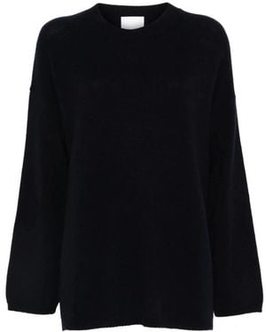 Allude Round-Neck Knitwear - Black