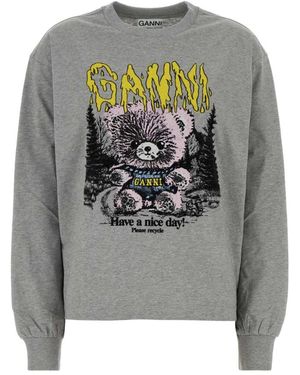 Ganni Hoodies & Sweatvesten ,Grijs ,Sweatshirts