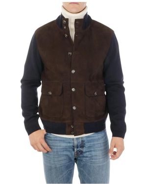 The Jack Leathers Wildleder- Und Strickjacke - Schwarz