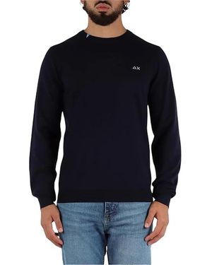 Sun 68 Truien & Vesten ,Blauw ,Katoen K45101 Ronde Hals Knit - Zwart