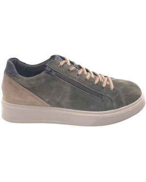 Igi&co Schoenen ,Groen ,Leer Sten Sneakers - Grijs