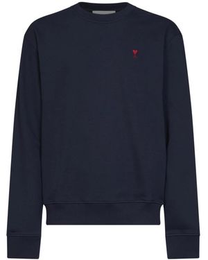 Ami Paris Hoodies & Sweatvesten ,Blauw ,Katoen Klassiek Ami De Cœur Sweatshirt