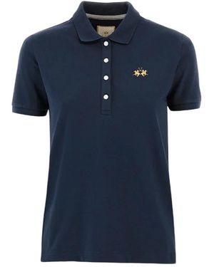 La Martina Stretch-Baumwoll-Poloshirt - Blau