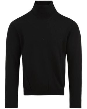 Malo Truien & Vesten ,Zwart ,Wol Ciclista Rasato Basico Turtleneck Sweater