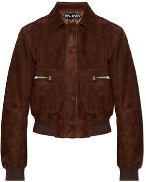 Tom Ford Leather Jackets - Brown