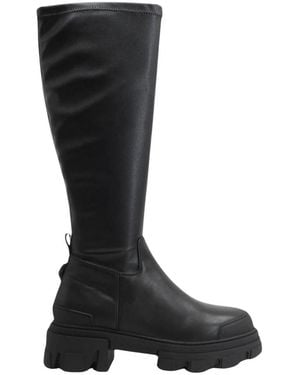 Kurt Geiger Schoenen ,Zwart ,Leer Stomp Sock Knieboot